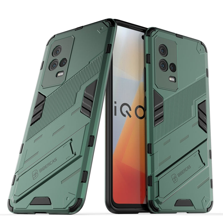 For vivo iQOO 8 Punk Armor 2 in 1 PC + TPU Shockproof Case with Invisible Holder