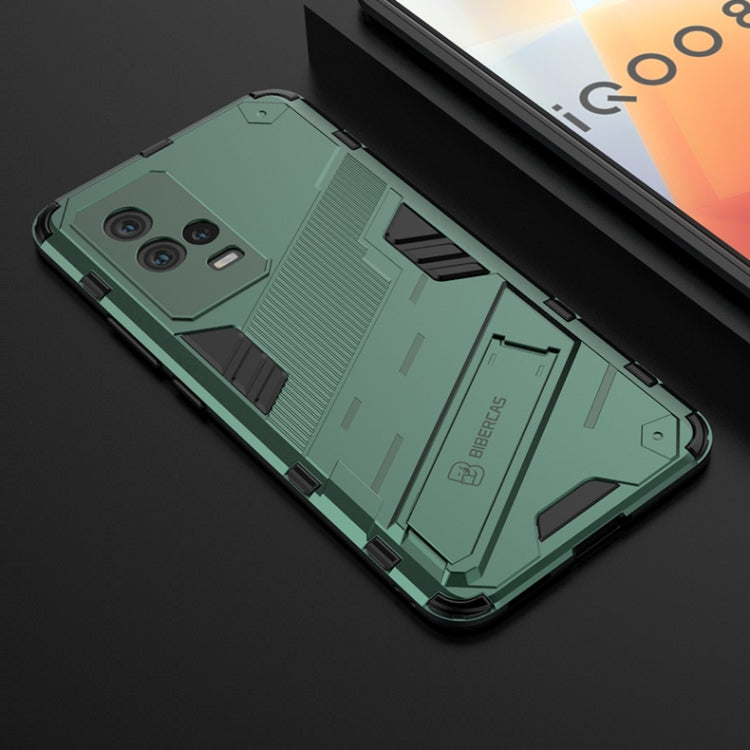 For vivo iQOO 8 Punk Armor 2 in 1 PC + TPU Shockproof Case with Invisible Holder