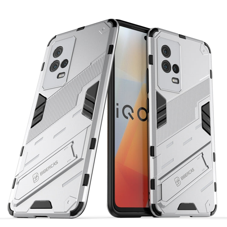 For vivo iQOO 8 Punk Armor 2 in 1 PC + TPU Shockproof Case with Invisible Holder