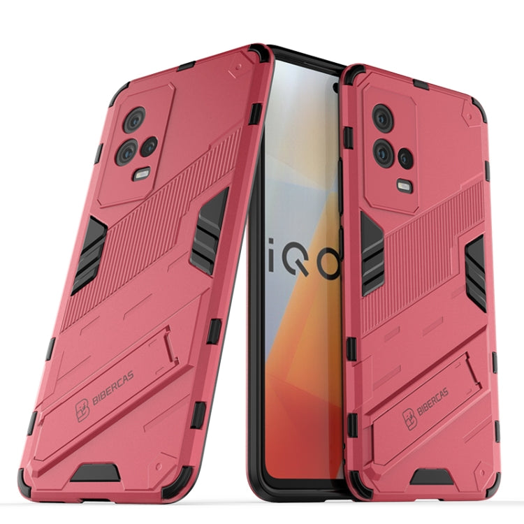 For vivo iQOO 8 Punk Armor 2 in 1 PC + TPU Shockproof Case with Invisible Holder
