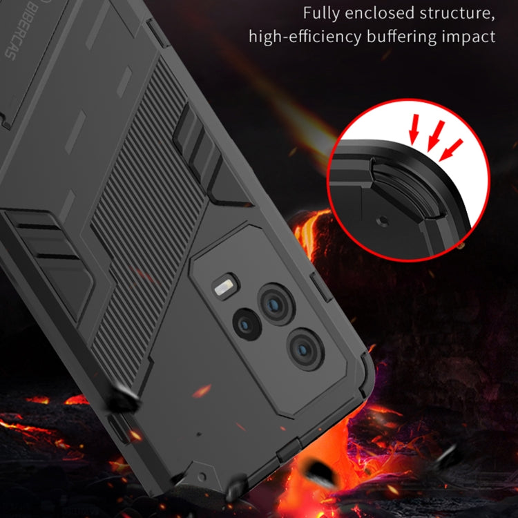 For vivo iQOO 8 Punk Armor 2 in 1 PC + TPU Shockproof Case with Invisible Holder