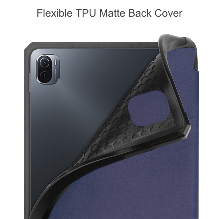For Xiaomi Pad 5 / 5 Pro Custer Texture Horizontal Flip Leather Case with Three-folding Holder & Sleep / Wake-up Function