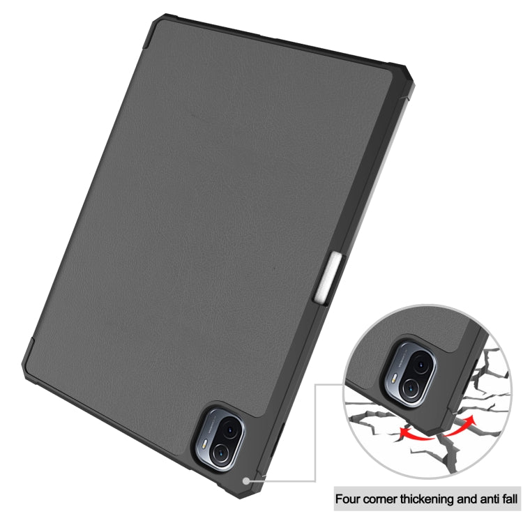 For Xiaomi Pad 5 / 5 Pro Custer Texture Horizontal Flip Leather Case with Three-folding Holder & Sleep / Wake-up Function