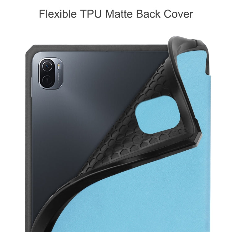 For Xiaomi Pad 5 / 5 Pro Custer Texture Horizontal Flip Leather Case with Three-folding Holder & Sleep / Wake-up Function