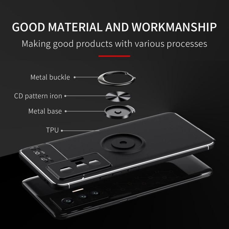 For vivo X70 Metal Ring Holder 360 Degree Rotating TPU Case
