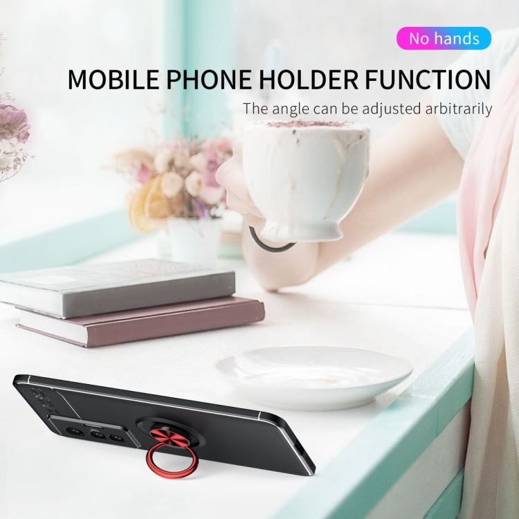 For vivo X70 Metal Ring Holder 360 Degree Rotating TPU Case
