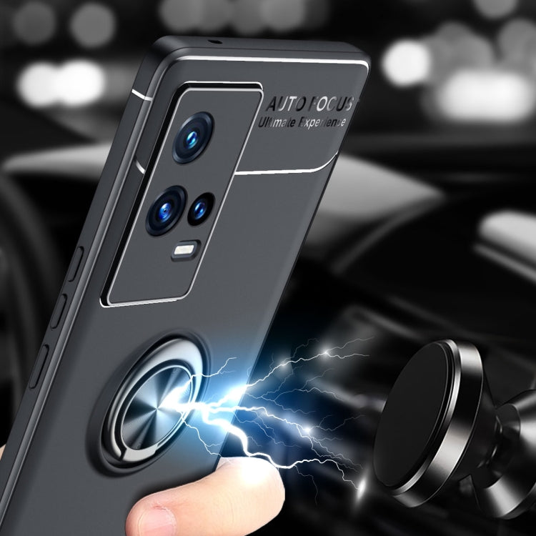 For vivo iQOO 8 Metal Ring Holder 360 Degree Rotating TPU Case