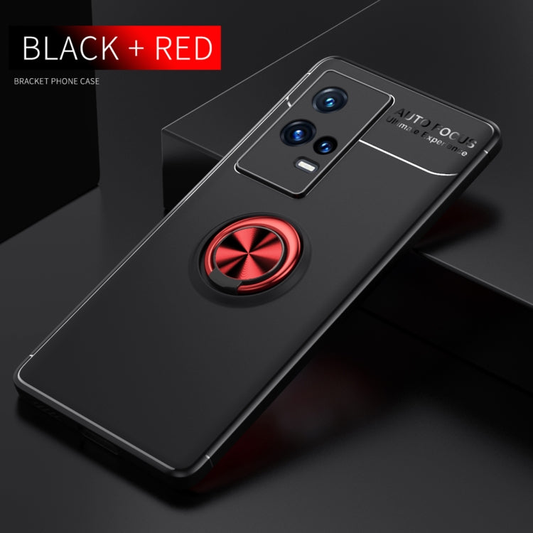 For vivo iQOO 8 Metal Ring Holder 360 Degree Rotating TPU Case