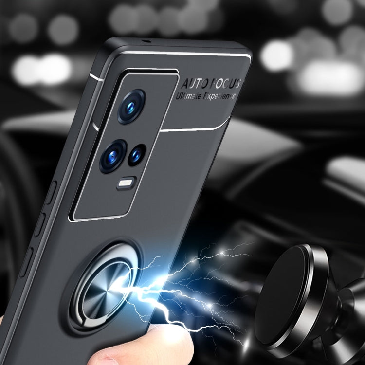 For vivo iQOO 8 Pro Metal Ring Holder 360 Degree Rotating TPU Case