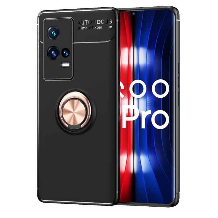 For vivo iQOO 8 Pro Metal Ring Holder 360 Degree Rotating TPU Case