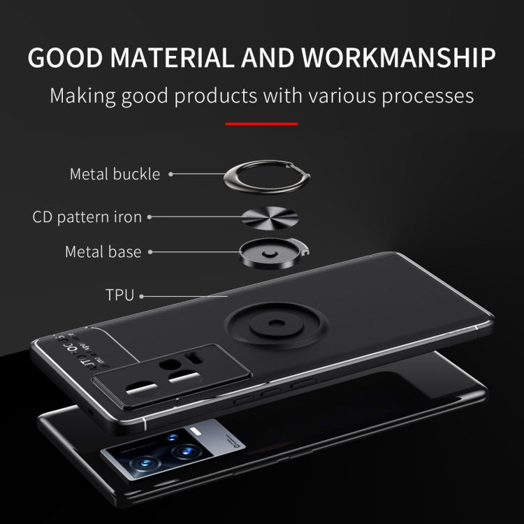 For vivo iQOO 8 Pro Metal Ring Holder 360 Degree Rotating TPU Case