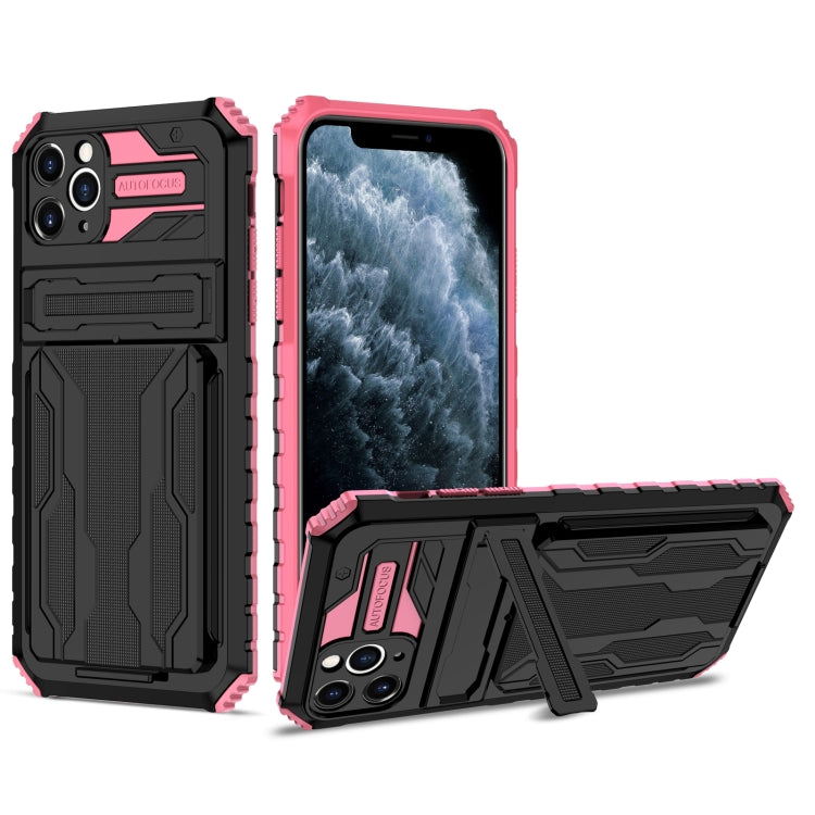 For iPhone 11 Pro Kickstand Armor Card Wallet Phone Case