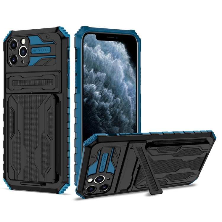 For iPhone 11 Pro Kickstand Armor Card Wallet Phone Case