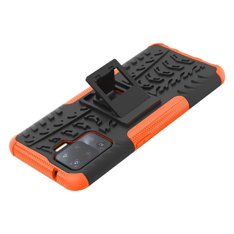 For OPPO A94 4G Tire Texture Shockproof TPU+PC Protective Case with Holder