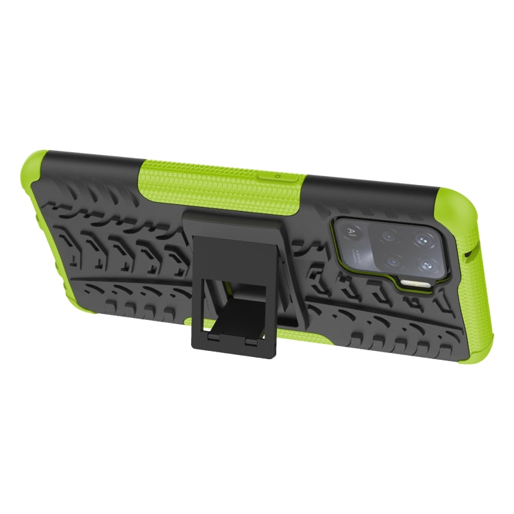 For OPPO A94 4G Tire Texture Shockproof TPU+PC Protective Case with Holder