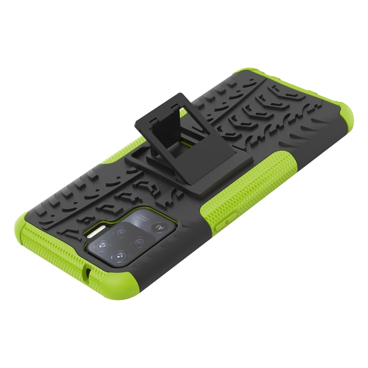 For OPPO A94 4G Tire Texture Shockproof TPU+PC Protective Case with Holder