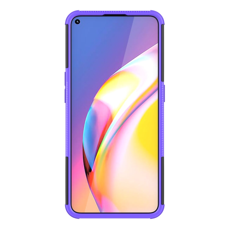 For OPPO A94 4G Tire Texture Shockproof TPU+PC Protective Case with Holder