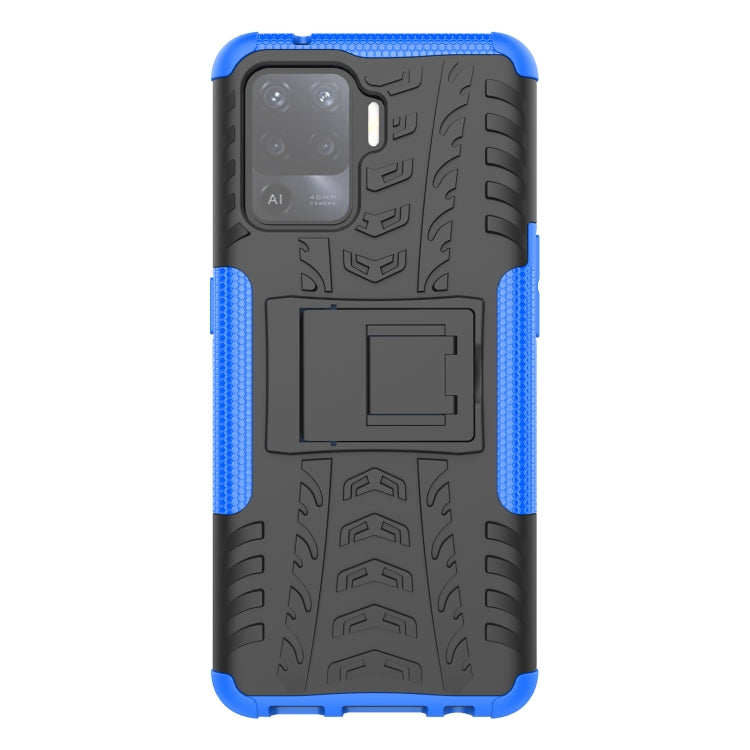 For OPPO A94 4G Tire Texture Shockproof TPU+PC Protective Case with Holder