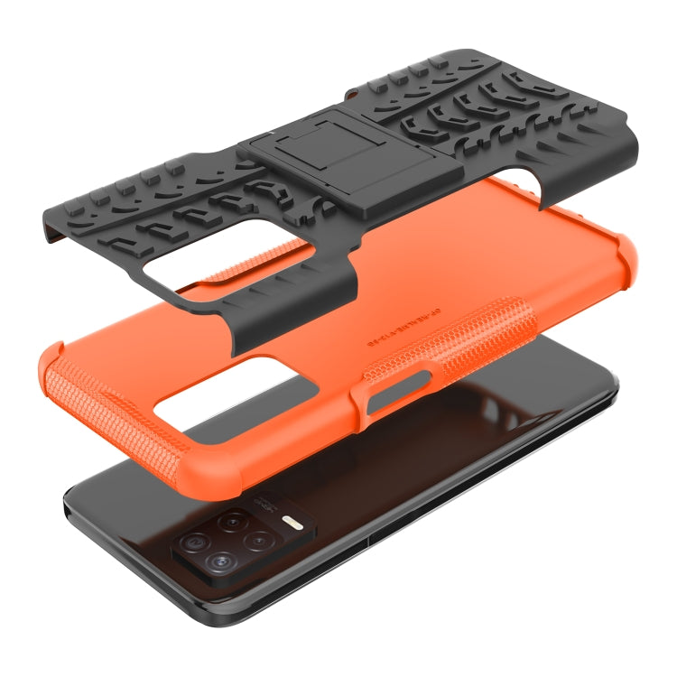 For OPPO Realme V13 5G Tire Texture Shockproof TPU+PC Protective Case with Holder