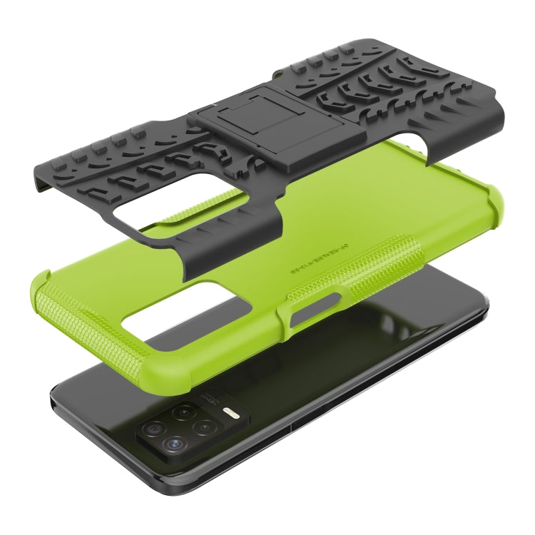 For OPPO Realme V13 5G Tire Texture Shockproof TPU+PC Protective Case with Holder