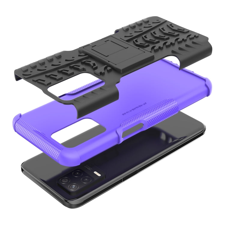 For OPPO Realme V13 5G Tire Texture Shockproof TPU+PC Protective Case with Holder