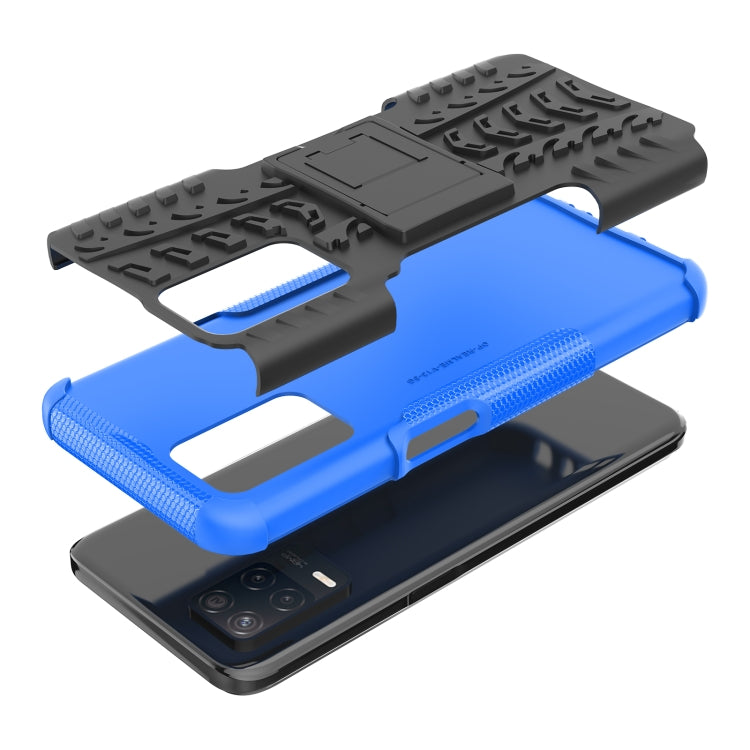 For OPPO Realme V13 5G Tire Texture Shockproof TPU+PC Protective Case with Holder