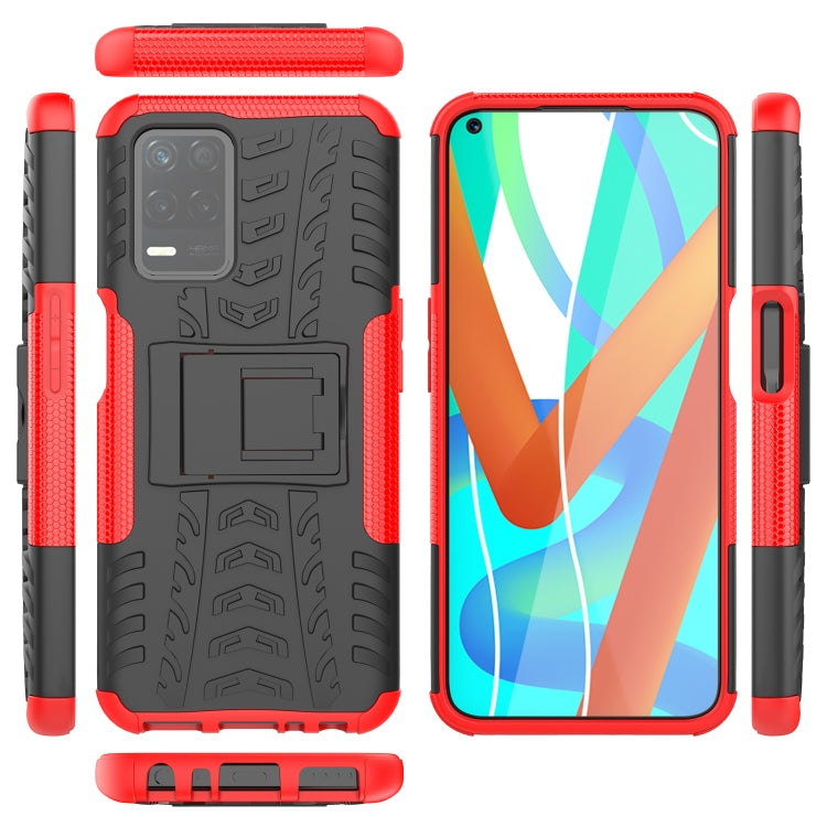 For OPPO Realme V13 5G Tire Texture Shockproof TPU+PC Protective Case with Holder