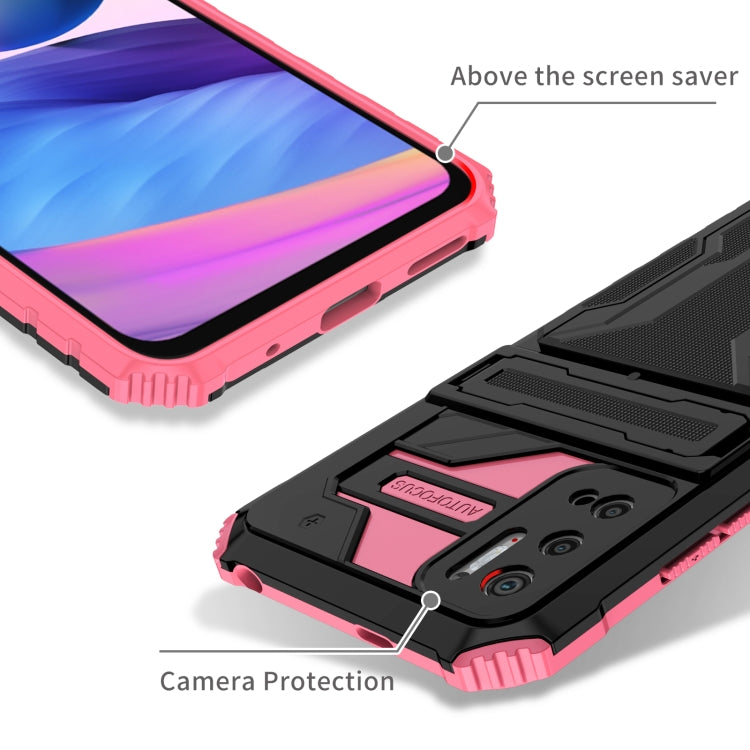 For Xiaomi Redmi Note 10 5G Armor Card PC + TPU Shockproof Case with Card Slot & Invisible Holder