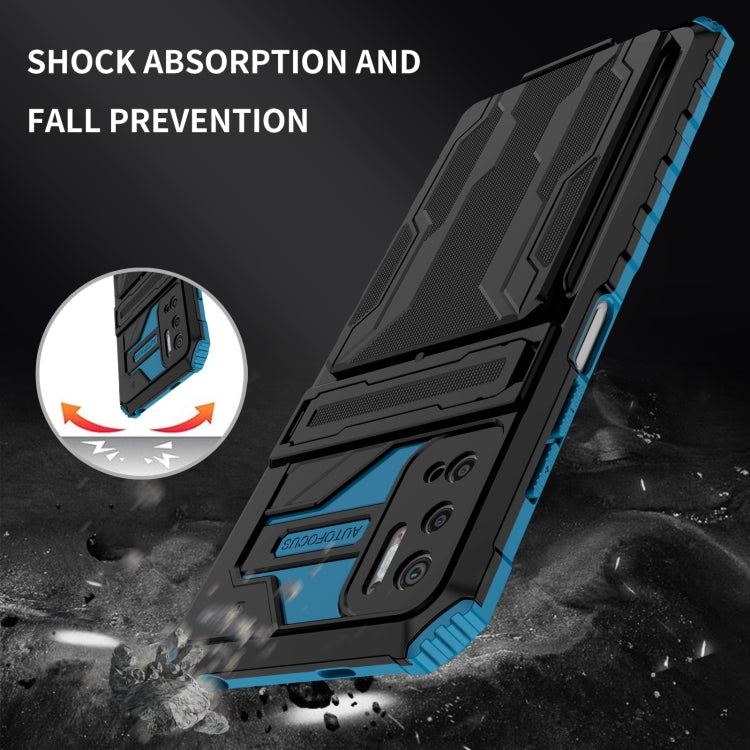 For Xiaomi Redmi Note 10 5G Armor Card PC + TPU Shockproof Case with Card Slot & Invisible Holder