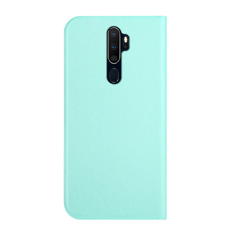 For OPPO A9 2020 3-Folding Ultrathin Skin Feel Magnetic Solid Color Horizontal Flip Leather Case with Holder