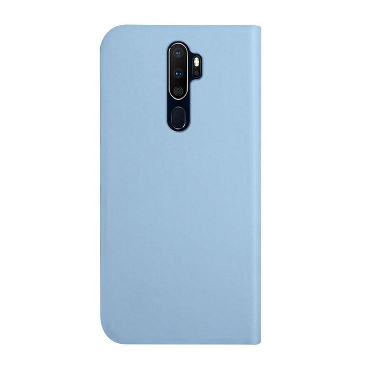 For OPPO A9 2020 3-Folding Ultrathin Skin Feel Magnetic Solid Color Horizontal Flip Leather Case with Holder