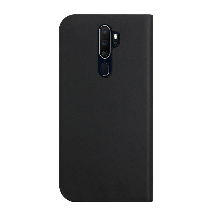 For OPPO A9 2020 3-Folding Ultrathin Skin Feel Magnetic Solid Color Horizontal Flip Leather Case with Holder