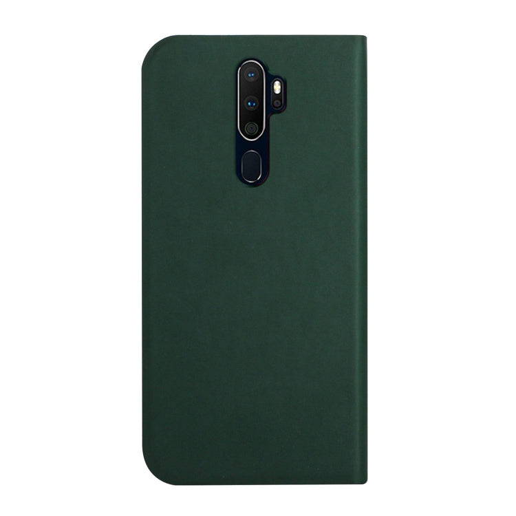 For OPPO A9 2020 3-Folding Ultrathin Skin Feel Magnetic Solid Color Horizontal Flip Leather Case with Holder