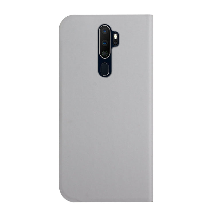For OPPO A9 2020 3-Folding Ultrathin Skin Feel Magnetic Solid Color Horizontal Flip Leather Case with Holder