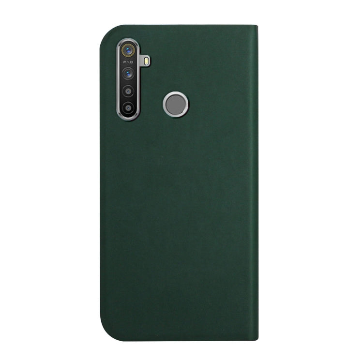 For OPPO Realme 5 / C3 3-Folding Ultrathin Skin Feel Magnetic Solid Color Horizontal Flip Leather Case with Holder