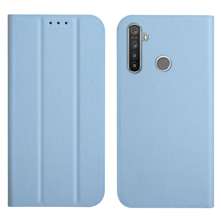 For OPPO Realme 6 / 6i 3-Folding Ultrathin Skin Feel Magnetic Solid Color Horizontal Flip Leather Case with Holder