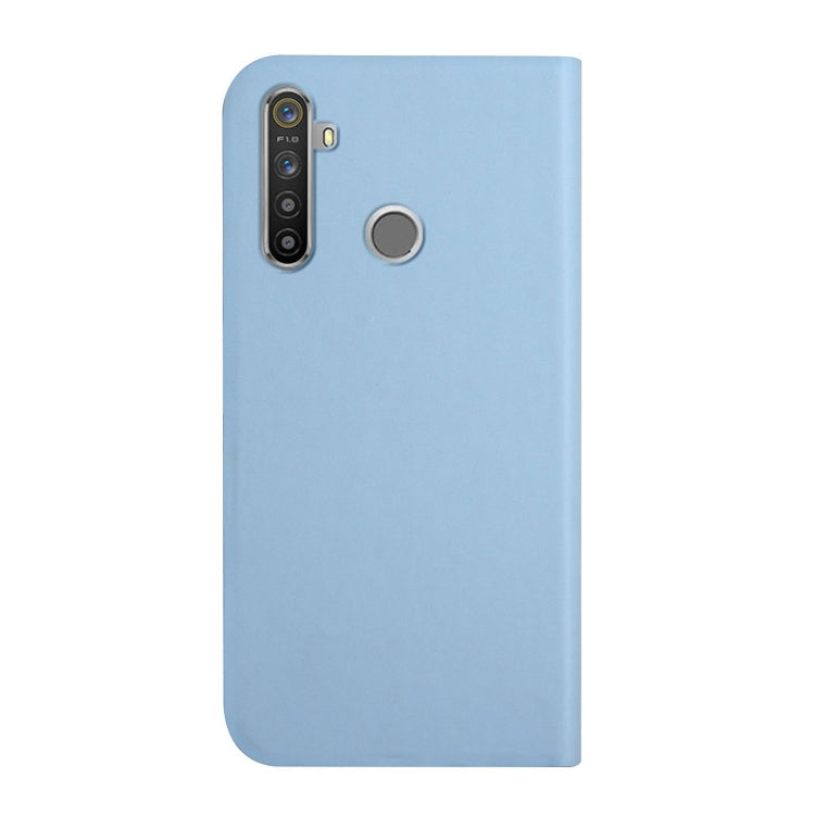 For OPPO Realme 6 / 6i 3-Folding Ultrathin Skin Feel Magnetic Solid Color Horizontal Flip Leather Case with Holder
