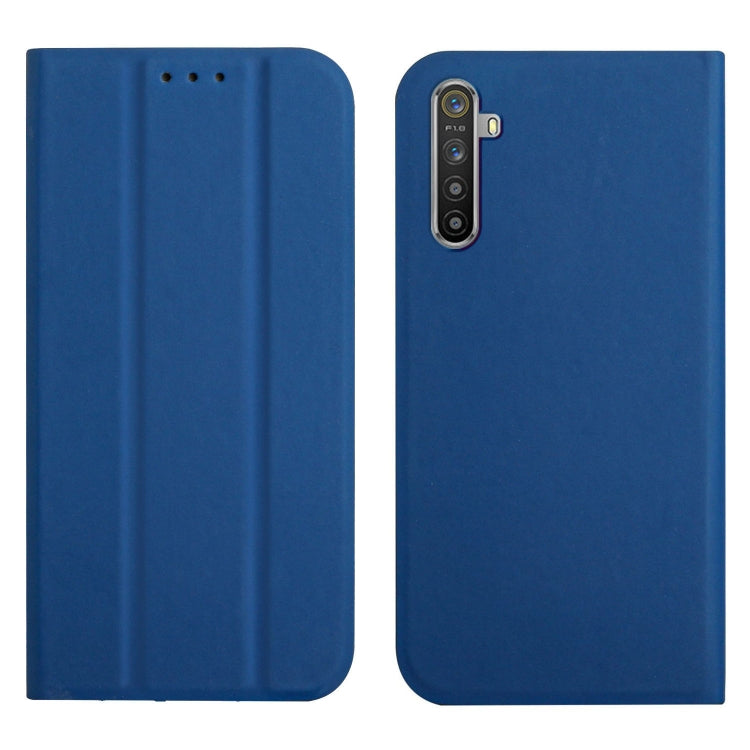 For OPPO Realme 6 Pro 3-Folding Ultrathin Skin Feel Magnetic Solid Color Horizontal Flip Leather Case with Holder
