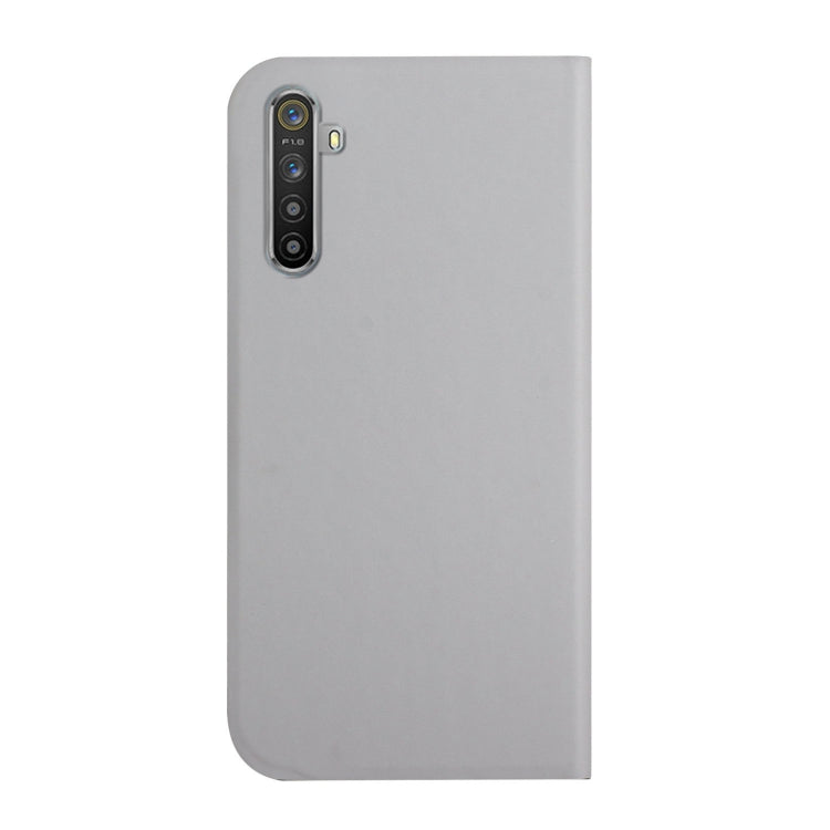 For OPPO Realme 6 Pro 3-Folding Ultrathin Skin Feel Magnetic Solid Color Horizontal Flip Leather Case with Holder