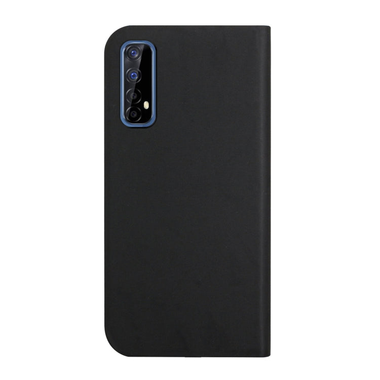 For OPPO Realme 7 3-Folding Ultrathin Skin Feel Magnetic Solid Color Horizontal Flip Leather Case with Holder