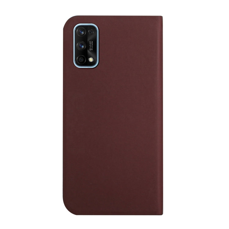For OPPO Realme 7 Pro 3-Folding Ultrathin Skin Feel Magnetic Solid Color Horizontal Flip Leather Case with Holder
