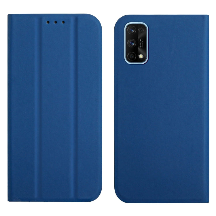 For OPPO Realme 7 Pro 3-Folding Ultrathin Skin Feel Magnetic Solid Color Horizontal Flip Leather Case with Holder