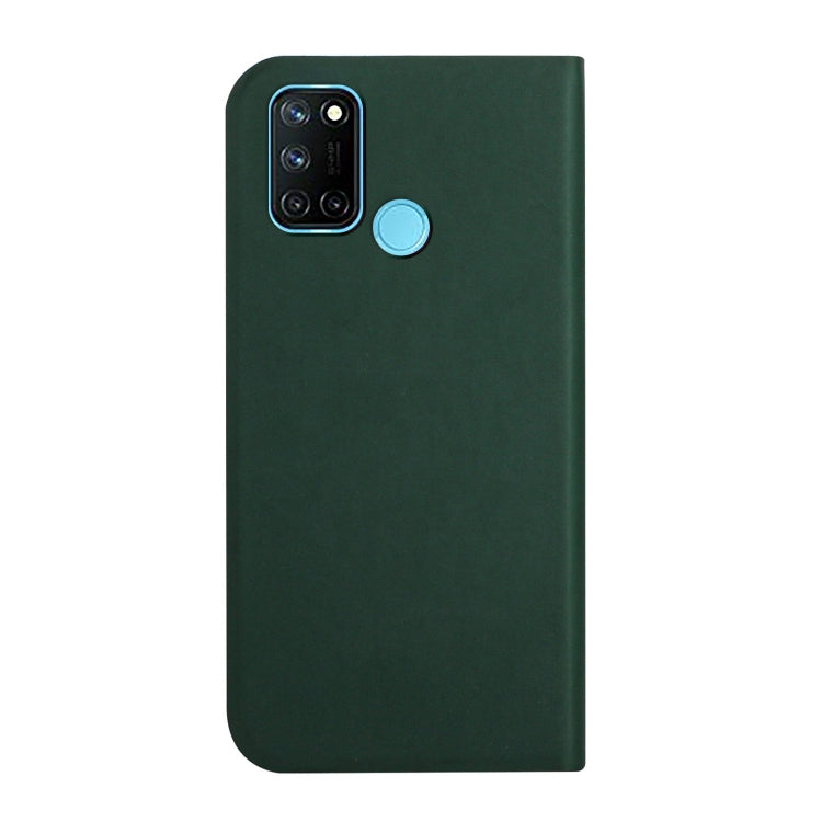 For OPPO Realme 7i 3-Folding Ultrathin Skin Feel Magnetic Solid Color Horizontal Flip Leather Case with Holder