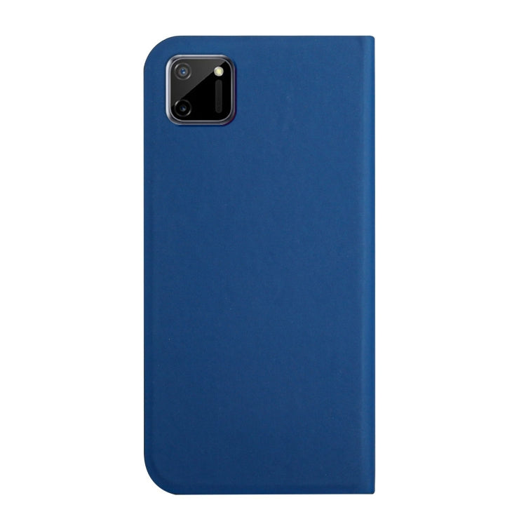 For OPPO Realme C11 3-Folding Ultrathin Skin Feel Magnetic Solid Color Horizontal Flip Leather Case with Holder