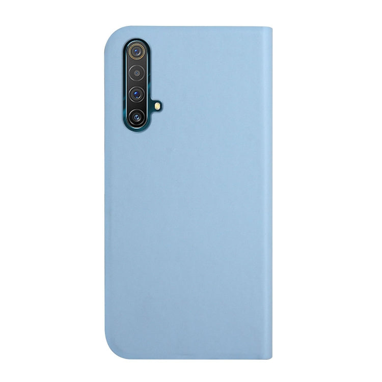 For OPPO Realme X3 / X50 5G 3-Folding Ultrathin Skin Feel Magnetic Solid Color Horizontal Flip Leather Case with Holder
