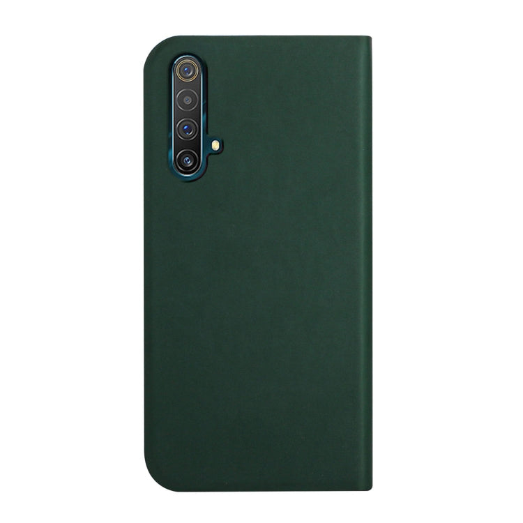 For OPPO Realme X3 / X50 5G 3-Folding Ultrathin Skin Feel Magnetic Solid Color Horizontal Flip Leather Case with Holder