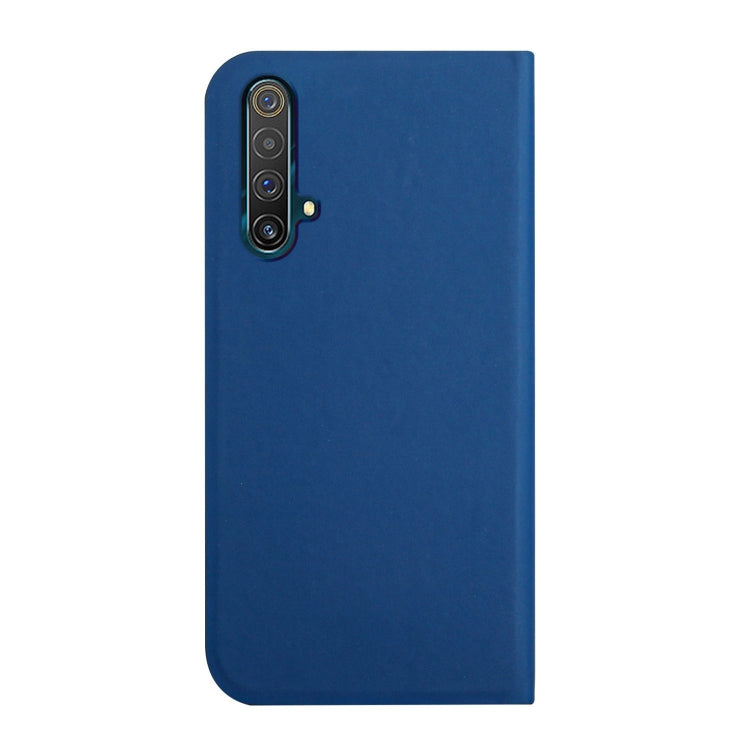 For OPPO Realme X3 / X50 5G 3-Folding Ultrathin Skin Feel Magnetic Solid Color Horizontal Flip Leather Case with Holder