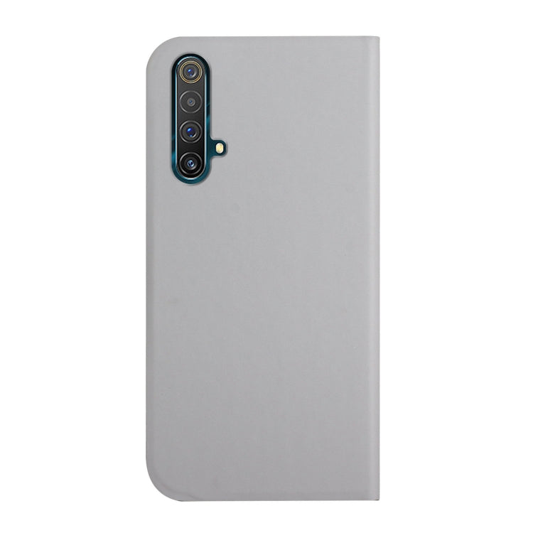 For OPPO Realme X3 / X50 5G 3-Folding Ultrathin Skin Feel Magnetic Solid Color Horizontal Flip Leather Case with Holder