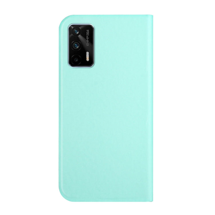 For OPPO Realme XT 3-Folding Ultrathin Skin Feel Magnetic Solid Color Horizontal Flip Leather Case with Holder
