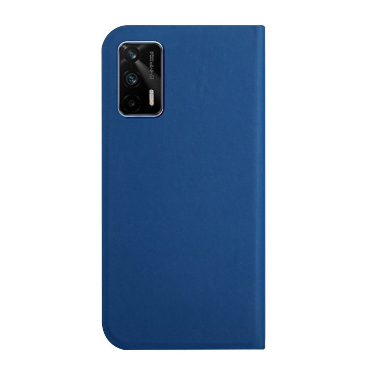 For OPPO Realme XT 3-Folding Ultrathin Skin Feel Magnetic Solid Color Horizontal Flip Leather Case with Holder